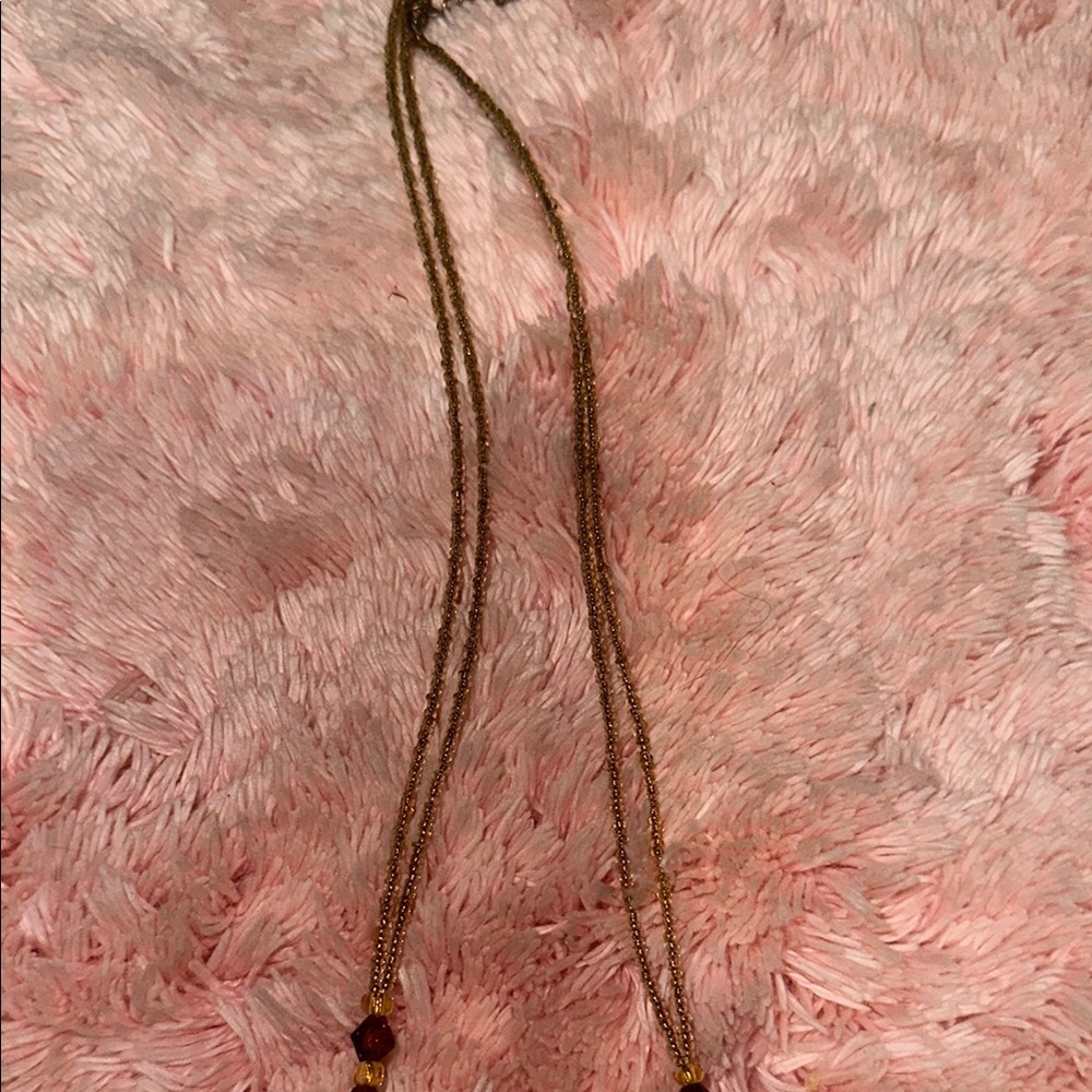 Elegant Gold and multi color murano style glass Pendant Necklace - Picture 5 of 8